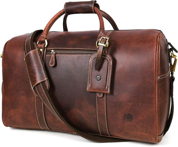 Leather Travel Duffel Bag: Versatile Father's Day Gift - Aaron Leather Goods - Aaron Leather Goods