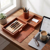 Schreibtisch-Organizer-Set aus Leder – Hellbraun