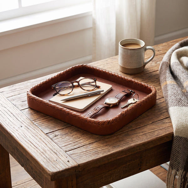 Handcrafted Leather Valet Tray