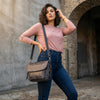 Caravaca Leather Crossbody Bag - Spruce Blue