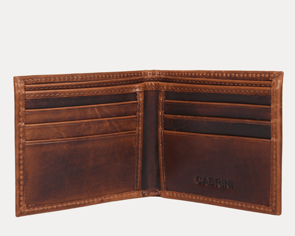 Quilted Brown Bifold Leather Wallet - Aaron Leather Goods