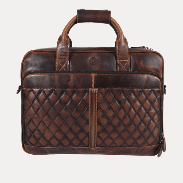 Classic Leather Laptop Briefcase by Aaron Leather Goods - Aaron Leather Goods