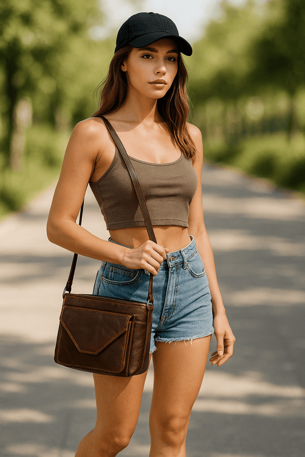 Polaris Leather Ladies Bag - Brown. BUY 1 GET 1 FREE - Aaron Leather Goods