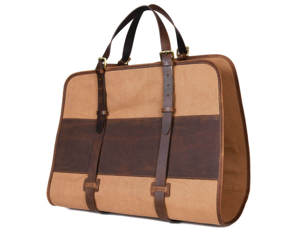 Premium Leather Firewood Log Carrier Tote - Aaron Leather Goods