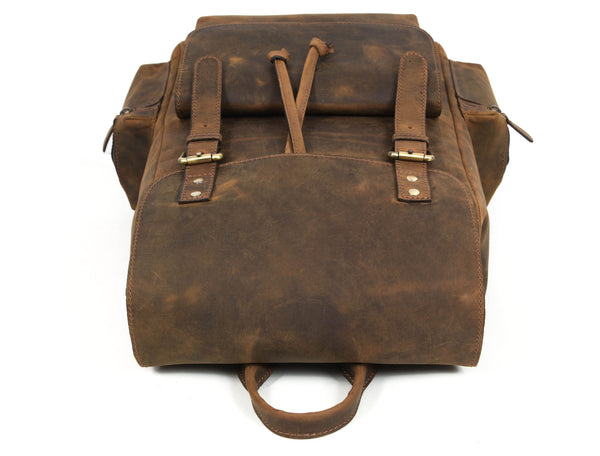 Premium Full-Grain Leather Laptop Backpack by Aaron Leather Goods - Aaron Leather Goods