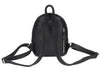 Stylish Black Leather Mini Backpack with Red & White Stripe – Compact Travel & Daily Bag - Aaron Leather Goods