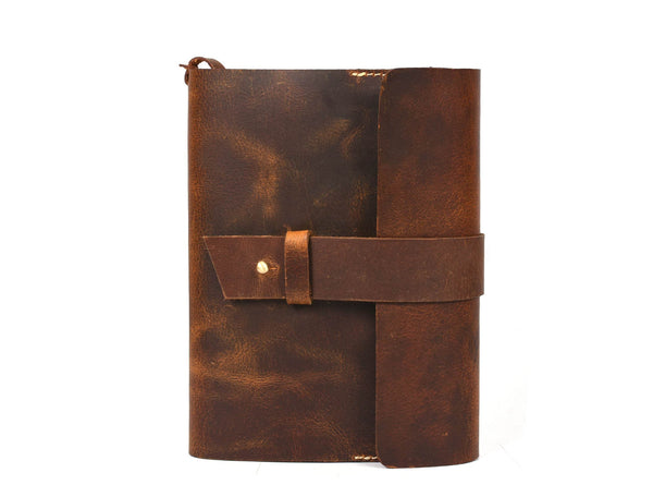 Rustic Leather Journal Notebook – Refillable Diary 5x7 & 6x8 Inches - Aaron Leather Goods