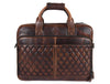 Quilted Leather Portfolio & Toiletry Bag Combo - Aaron Leather Goods