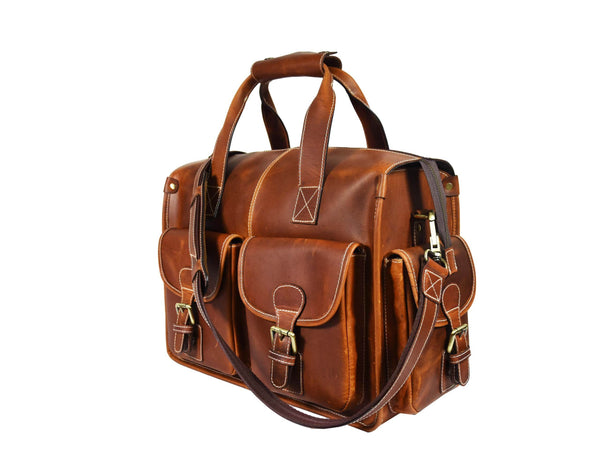 Aaron Leather Goods – Premium Leather Briefcase Bag - Aaron Leather Goods