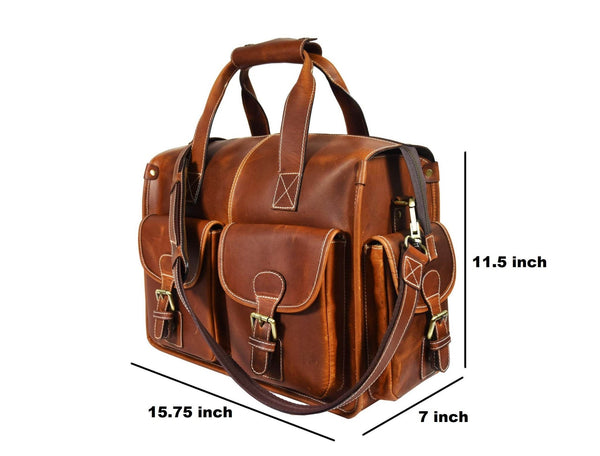 Aaron Leather Goods – Premium Leather Briefcase Bag - Aaron Leather Goods