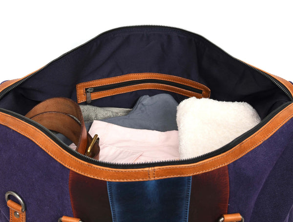 Canvas & Leather Duffle Bag – Weekend Travel Companion - Aaron Leather Goods