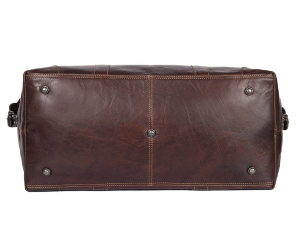 Premium Leather Duffle Bag - Aaron Leather Goods