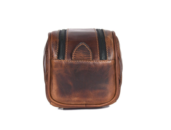 Quilted Leather Portfolio & Toiletry Bag Combo - Aaron Leather Goods