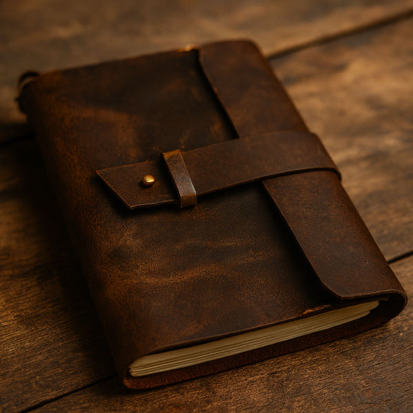 Rustic Leather Journal Notebook – Refillable Diary 5x7 & 6x8 Inches - Aaron Leather Goods