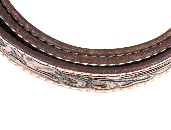 Zynkora Leather Tooled Belt - Brown - Aaron Leather Goods