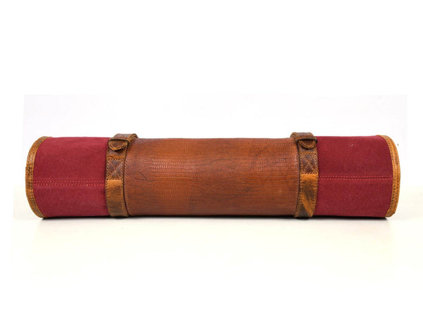 Marchena Canvas Knife Roll - Raspberry - Aaron Leather Goods