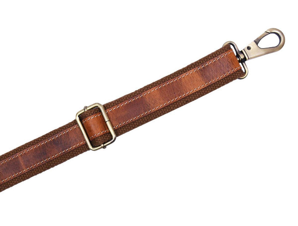 Travel Bags Leather Strap - Brown - Aaron Leather Goods
