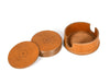 Cannes Leather Coaster - Tawny Brown - Aaron Leather Goods