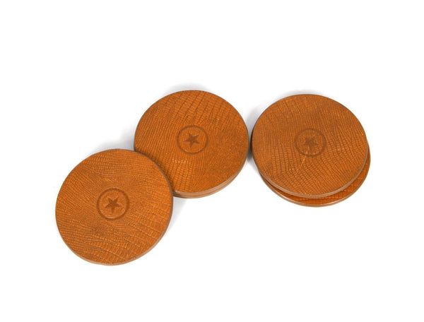 Cannes Leather Coaster - Tawny Brown - Aaron Leather Goods