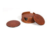 Cannes Leather Coaster - Pecan Brown - Aaron Leather Goods