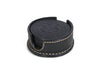 Ronda Leather Coaster - Raven Black - Aaron Leather Goods