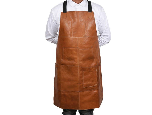 Manresa Leather Apron - Caramel Brown - Aaron Leather Goods