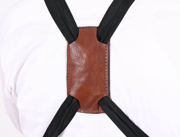 Serena Suede Apron - Raven Black - Aaron Leather Goods
