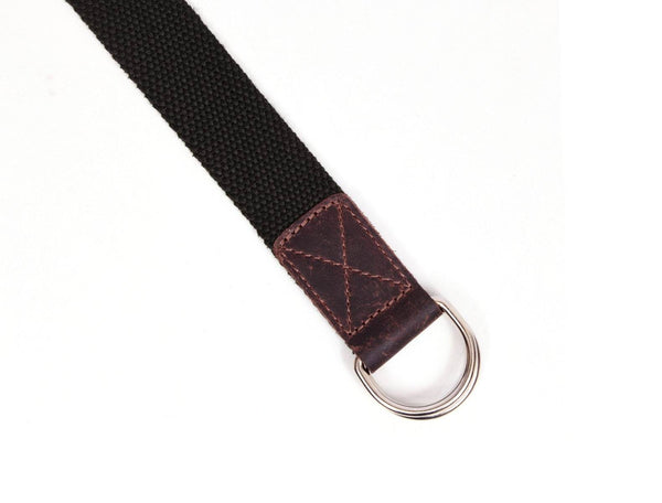 Paso Canvas Belt with D - ring - Black - Aaron Leather Goods