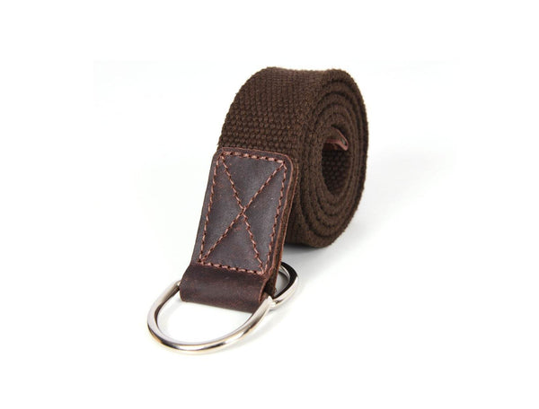 Paso Canvas Belt with D - ring - Green - Aaron Leather Goods