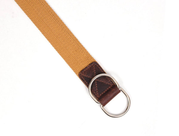 Paso Canvas Belt with D - ring - Coffee - Aaron Leather Goods