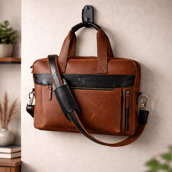 Brooklyn Leather Office Bag - Lux Tan - Aaron Leather Goods