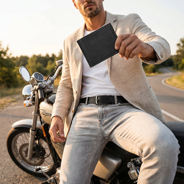 Chandler Leather Belt & Wallet Gift Combo - Aaron Leather Goods Inc