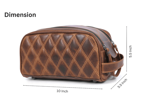 Ample Glide Quilted Leather Toiletry Bag - Aaron Leather Goods