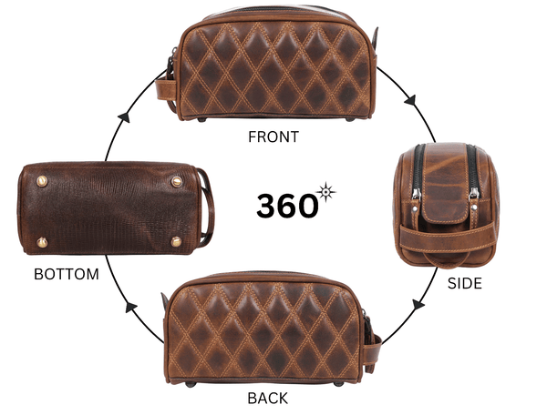 Ample Glide Quilted Leather Toiletry Bag - Aaron Leather Goods