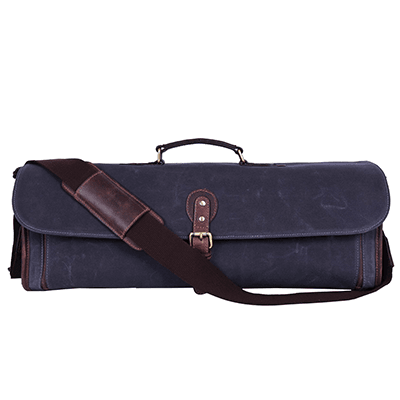 Vendome Canvas Knife Roll & Bag Combo - Grey - Aaron Leather Goods
