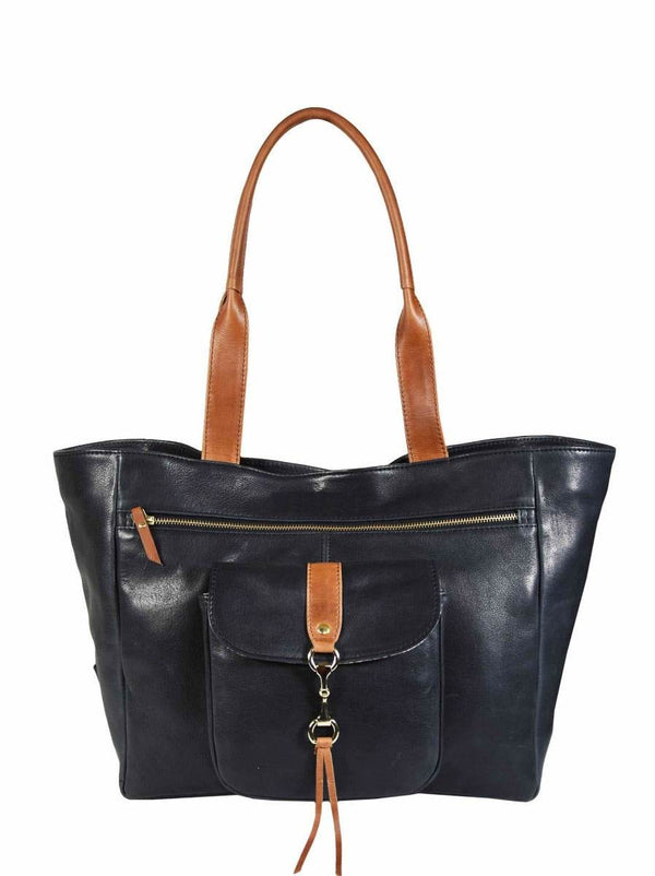 Abston Travel Tote Bag - Raven Black - Aaron Leather Goods