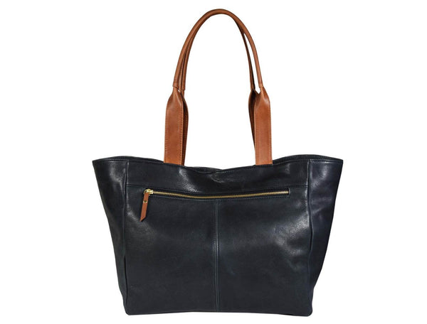 Abston Travel Tote Bag - Raven Black - Aaron Leather Goods