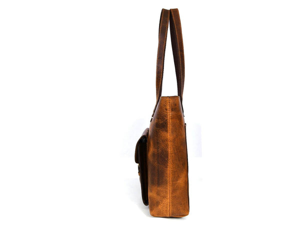 Brittany Travel Tote Bag – Caramel Brown - Aaron Leather Goods