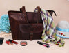 Brittany Travel Tote Bag – Walnut Brown - Aaron Leather Goods