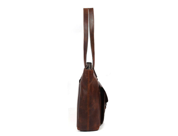 Brittany Travel Tote Bag – Walnut Brown - Aaron Leather Goods