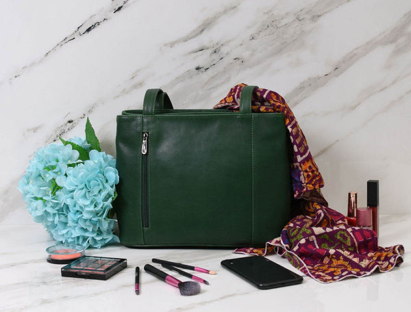 Toledo Leather Handbag - Pine Green - Aaron Leather Goods