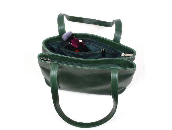 Toledo Leather Handbag - Pine Green - Aaron Leather Goods
