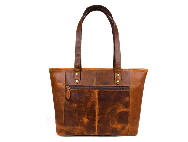 Mieres Travel Tote Bag Combo – Caramel Brown - Aaron Leather Goods