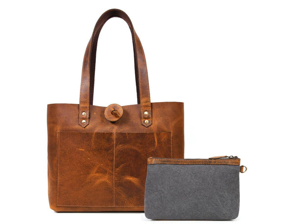 Melilla Travel Tote Bag – Caramel Brown - Aaron Leather Goods