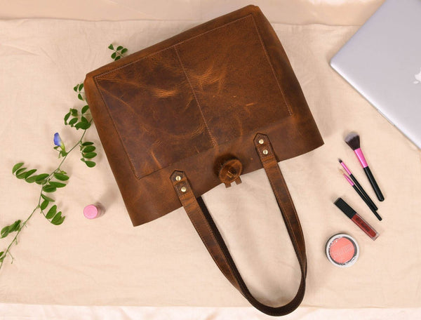 Melilla Travel Tote Bag – Caramel Brown - Aaron Leather Goods