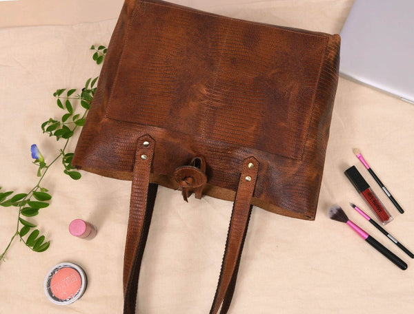 Melilla Travel Tote Bag – Gingerbread - Aaron Leather Goods