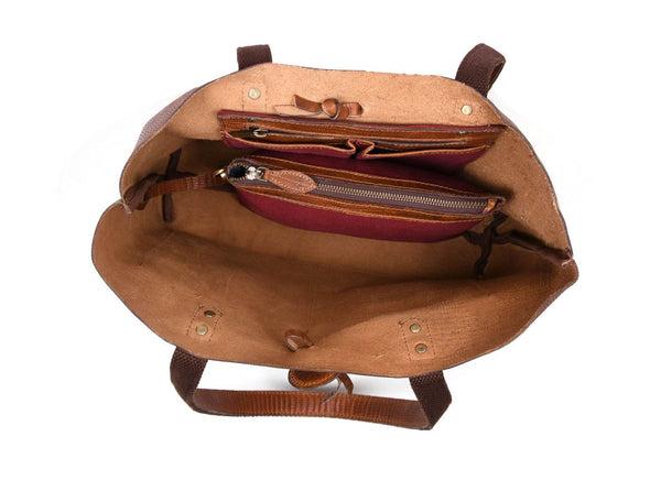 Melilla Travel Tote Bag – Gingerbread - Aaron Leather Goods