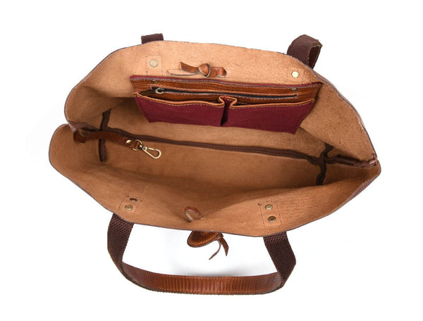 Melilla Travel Tote Bag – Gingerbread - Aaron Leather Goods