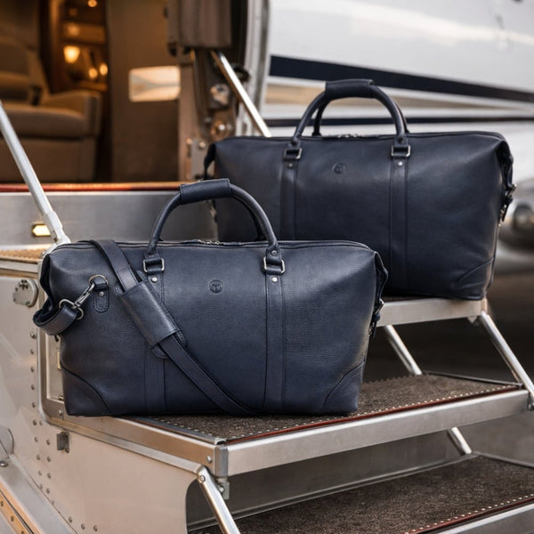 Leather Travel Duffle Bag – 20" Weekender Combo - Aaron Leather Goods