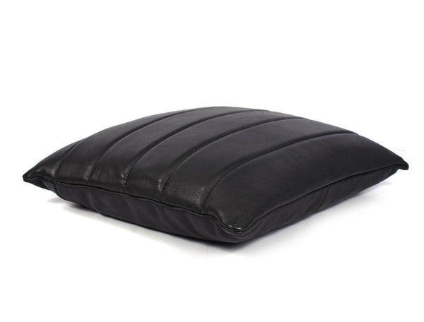 Baltimore Leather Pillow Cover - Raven Black - Aaron Leather Goods